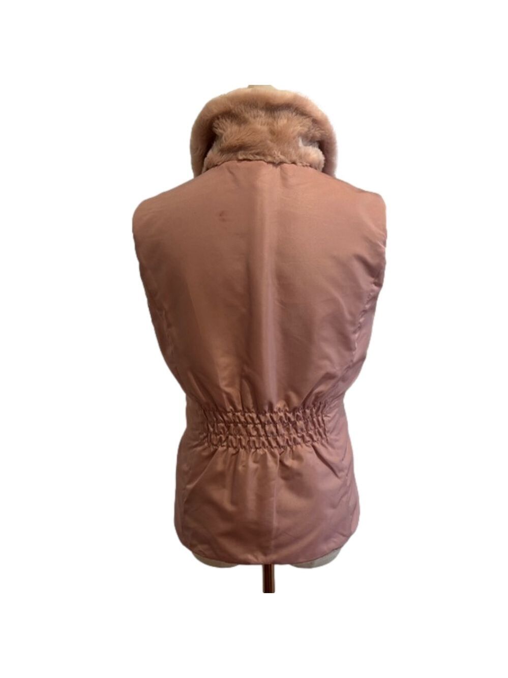 Y2K BLUSH PINK MOBWIFE FAUX FUR RIBBED FITTED REVERSIBLE VEST LIZ CLAIBORNE LP - Picture 8 of 17